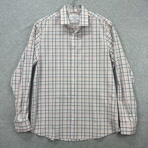 Mizzen‎ + Main Shirt Mens XXL Coral Gray Check Leeward Performance Active Tech
